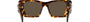 Prada PR 08YS 01V8C1 butterfly sunglasses for women in full rim acetate, with havana frame, and dark brown lenses. 51mm in lens size, 18mm in bridge size, and 145mm in temple length.