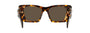 Prada PR 08YS 01V8C1 butterfly sunglasses for women in full rim acetate, with havana frame, and dark brown lenses. 51mm in lens size, 18mm in bridge size, and 145mm in temple length.