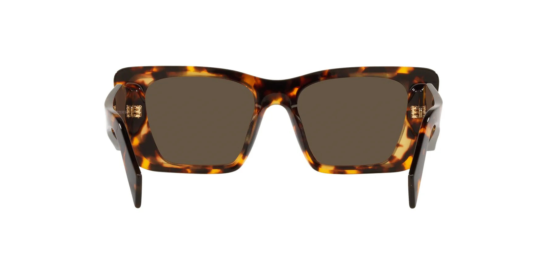 Prada PR 08YS 01V8C1 butterfly sunglasses for women in full rim acetate, with havana frame, and dark brown lenses. 51mm in lens size, 18mm in bridge size, and 145mm in temple length.