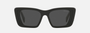 Prada PR 08YS 1AB5S0 butterfly sunglasses for women in full rim acetate, with black frame, and grey lenses. 51mm in lens size, 18mm in bridge size, and 145mm in temple length.