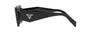 Prada PR 08YS 1AB5S0 butterfly sunglasses for women in full rim acetate, with black frame, and grey lenses. 51mm in lens size, 18mm in bridge size, and 145mm in temple length.