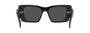 Prada PR 08YS 1AB5S0 butterfly sunglasses for women in full rim acetate, with black frame, and grey lenses. 51mm in lens size, 18mm in bridge size, and 145mm in temple length.
