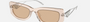 Prada PR 14YS 19M4I2 rectangular sunglasses for women in full rim acetate, with crystal beige frame, and light brown lenses. 53mm in lens size, 19mm in bridge size, and 140mm in temple length.