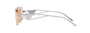 Prada PR 14YS 19M4I2 rectangular sunglasses for women in full rim acetate, with crystal beige frame, and light brown lenses. 53mm in lens size, 19mm in bridge size, and 140mm in temple length.