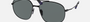Prada PR 51YS 1AB5Z1 pilot sunglasses for men in full rim steel, with black frame, and dark grey lenses. 58mm in lens size, 14mm in bridge size, and 145mm in temple length.
