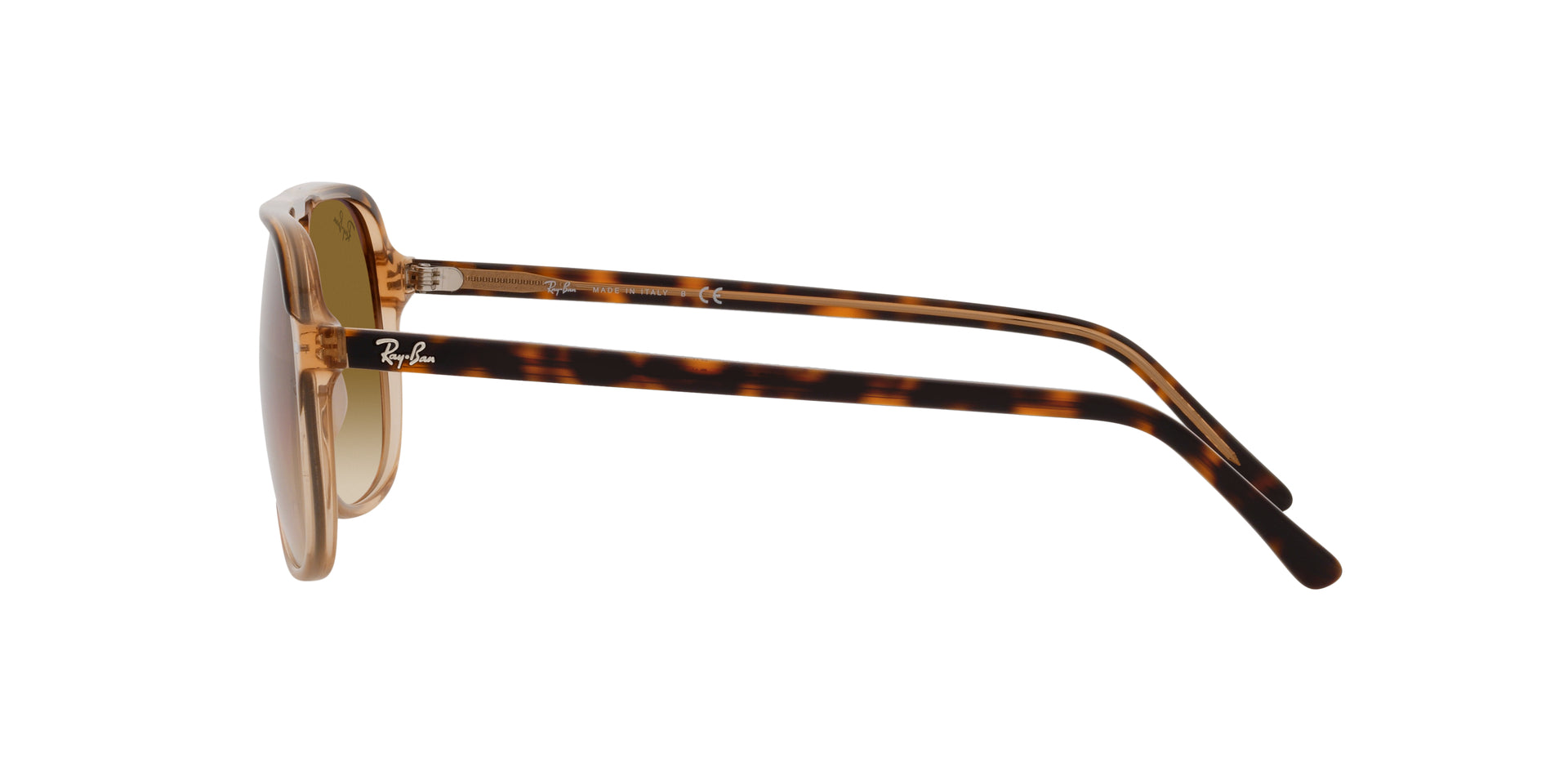 Ray-Ban Bill RB2198 129251 square sunglasses for unisex in full rim plastic, with havana on transparent brown frame, and light brown gradient lenses. 60mm in lens size, mm in bridge size, and mm in temple length.