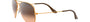 Ray-Ban Aviator Gradient RB3025 9001A5 aviator sunglasses for unisex in full rim metal, with light brown frame, and pink gradient brown lenses. 55mm in lens size, 14mm in bridge size, and 140mm in temple length.