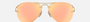 Ray-Ban RB3449 001/2Y pilot sunglasses for unisex in full rim metal, with arista gold frame, and copper mirror lenses. 59mm in lens size, 14mm in bridge size, and 135mm in temple length.
