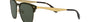 Ray-Ban Blaze Clubmaster RB3576N 043/71 square sunglasses for unisex in full rim metal, with gold frame, and dark green lenses. 47mm in lens size, 147mm in bridge size, and 140mm in temple length.