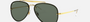 Ray-Ban Blaze Aviator RB3584N 905071 pilot sunglasses for unisex in full rim metal, with gold frame, and dark green lenses. 61mm in lens size, 13mm in bridge size, and 145mm in temple length.