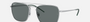 Ray-Ban RB3588 925181 square sunglasses for unisex in full rim metal, with silver frame, and grey lenses. 55mm in lens size, 19mm in bridge size, and 140mm in temple length.