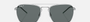 Ray-Ban RB3588 925181 square sunglasses for unisex in full rim metal, with silver frame, and grey lenses. 55mm in lens size, 19mm in bridge size, and 140mm in temple length.