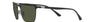 Ray-Ban RB3686 186/31 square sunglasses for unisex in rimless metal, with black frame, and green lenses. 57mm in lens size, 19mm in bridge size, and 140mm in temple length.