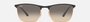 Ray-Ban RB3686 187/32 square sunglasses for unisex in full rim metal, with black frame, and clear grey lenses. 57mm in lens size, 19mm in bridge size, and 140mm in temple length.