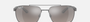 Ray-Ban RB3701 004/5J rectangular sunglasses for men in full rim metal, with gunmetal frame, and grey chromance lenses. 59mm in lens size, 17mm in bridge size, and 145mm in temple length.