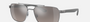Ray-Ban RB3701 004/5J rectangular sunglasses for men in full rim metal, with gunmetal frame, and grey chromance lenses. 59mm in lens size, 17mm in bridge size, and 145mm in temple length.