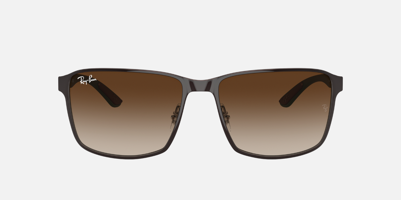 Ray-Ban RB3721 188/13 square sunglasses for unisex in full rim metal, with brown frame, and brown lenses. 59mm in lens size, 17mm in bridge size, and 145mm in temple length.