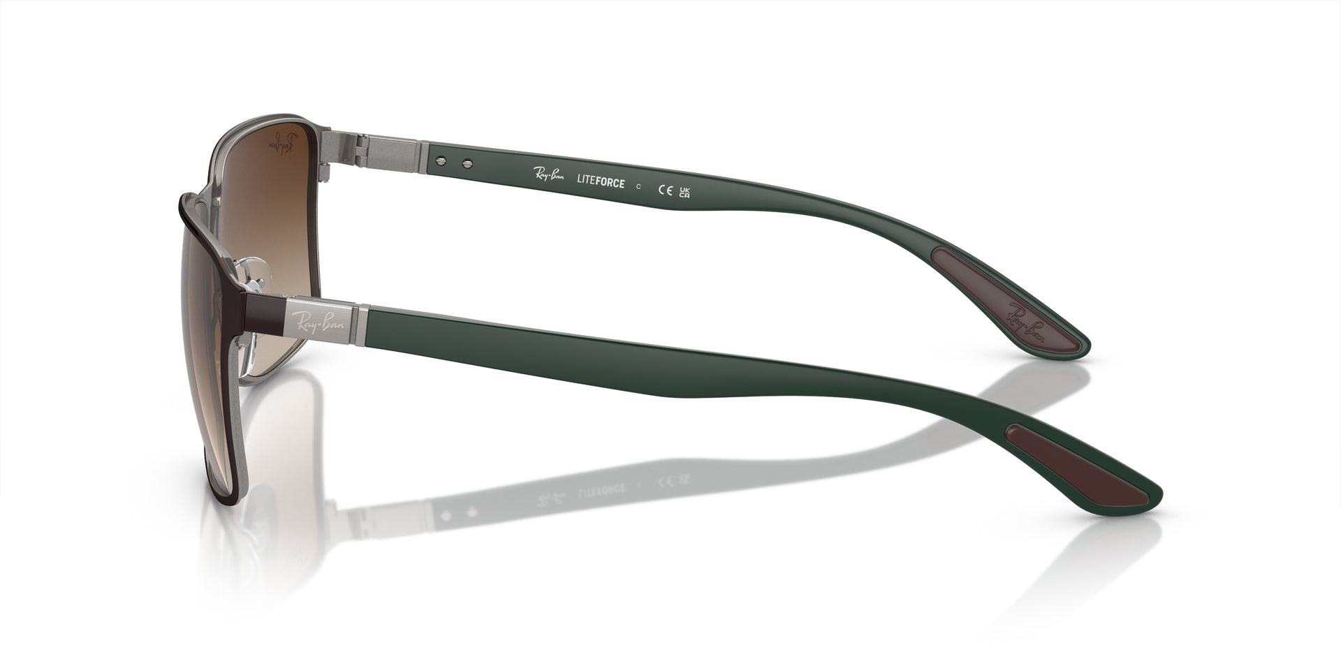 Ray-Ban RB3721 188/13 square sunglasses for unisex in full rim metal, with brown frame, and brown lenses. 59mm in lens size, 17mm in bridge size, and 145mm in temple length.