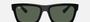 Ray-Ban Warren RB4396 667771 rectangular sunglasses for unisex in full rim plastic, with black frame, and dark green lenses. 57mm in lens size, 20mm in bridge size, and 145mm in temple length.