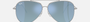 Ray-Ban Aviator Reverse RBR0101S 003/GA pilot sunglasses for unisex in full rim metal, with polished silver frame, and light blue lenses. 62mm in lens size, 11mm in bridge size, and 145mm in temple length.