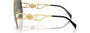 Versace VE2255 100287 pilot sunglasses for unisex in full rim metal, with gold frame, and dark grey lenses. 63mm in lens size, 13mm in bridge size, and 145mm in temple length.
