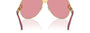 Versace VE2255 1002A4 pilot sunglasses for unisex in full rim metal, with gold frame, and pink mirror internal silver lenses. 63mm in lens size, 13mm in bridge size, and 145mm in temple length.