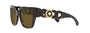 Versace VE4409 10873 square sunglasses for women in full rim plastic, with havana frame, and dark brown lenses. 53mm in lens size, 19mm in bridge size, and 140mm in temple length.