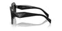 Prada PR 16WS 1AB5S0 irregular sunglasses for women in full rim acetate, with black frame, and dark grey lenses. 53mm in lens size, 20mm in bridge size, and 145mm in temple length.