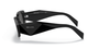 Prada PR 17WS 1AB5S0 rectangular sunglasses for women in full rim acetate, with black frame, and dark grey lenses. 49mm in lens size, 20mm in bridge size, and 145mm in temple length.