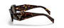 Prada PR 17WS 2AU8C1 rectangular sunglasses for women in full rim acetate, with dark havana frame, and brown lenses. 49mm in lens size, 20mm in bridge size, and 145mm in temple length.