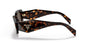 Prada PR 17WS 2AU8C1 rectangular sunglasses for women in full rim acetate, with dark havana frame, and brown lenses. 49mm in lens size, 20mm in bridge size, and 145mm in temple length.