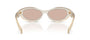 Prada PR 26ZS 12V4I2 oval sunglasses for women in full rim acetate, with opal milk frame, and light brown lenses. 55mm in lens size, 16mm in bridge size, and 145mm in temple length.