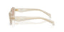 Prada PR 26ZS 12V4I2 oval sunglasses for women in full rim acetate, with opal milk frame, and light brown lenses. 55mm in lens size, 16mm in bridge size, and 145mm in temple length.