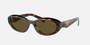 Prada PR 26ZS 14L09Z oval sunglasses for women in full rim acetate, with havana frame, and dark brown lenses. 55mm in lens size, 16mm in bridge size, and 145mm in temple length.