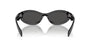 Prada PR 26ZS 16K08Z oval sunglasses for women in full rim acetate, with black frame, and dark grey lenses. 55mm in lens size, 16mm in bridge size, and 145mm in temple length.