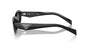 Prada PR 26ZS 16K08Z oval sunglasses for women in full rim acetate, with black frame, and dark grey lenses. 55mm in lens size, 16mm in bridge size, and 145mm in temple length.