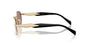 Prada PR 65ZS ZVN20I oval sunglasses for women in full rim metal, with pale gold frame, and light purple lenses. 55mm in lens size, 20mm in bridge size, and 140mm in temple length.
