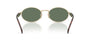 Prada PR 65ZS ZVN70L oval sunglasses for women in full rim metal, with pale gold frame, and dark green lenses. 55mm in lens size, 20mm in bridge size, and 140mm in temple length.