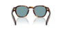 Prada PR A16S 15W04D round sunglasses for men in full rim acetate, with havana frame, and blue green lenses. 49mm in lens size, 24mm in bridge size, and 145mm in temple length.