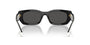 Prada PR B05S 09Q08Z pillow sunglasses for women in full rim acetate, with black frame, and dark grey lenses. 53mm in lens size, 19mm in bridge size, and 140mm in temple length.