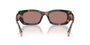 Prada PR B05S 23A60B pillow sunglasses for women in full rim acetate, with havana frame, and light brown lenses. 53mm in lens size, 19mm in bridge size, and 140mm in temple length.