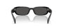 Prada PR B06S 16K08Z rectangular sunglasses for women in full rim acetate, with black frame, and dark grey lenses. 53mm in lens size, 19mm in bridge size, and 145mm in temple length.