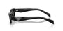 Prada PR B06S 16K08Z rectangular sunglasses for women in full rim acetate, with black frame, and dark grey lenses. 53mm in lens size, 19mm in bridge size, and 145mm in temple length.
