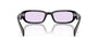 Prada PR B06S 16K40J rectangular sunglasses for women in full rim acetate, with black frame, and violet lenses. 53mm in lens size, 19mm in bridge size, and 145mm in temple length.