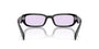 Prada PR B06S 16K40J rectangular sunglasses for women in full rim acetate, with black frame, and violet lenses. 53mm in lens size, 19mm in bridge size, and 145mm in temple length.