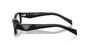 Prada PR B06S 16K40J rectangular sunglasses for women in full rim acetate, with black frame, and violet lenses. 53mm in lens size, 19mm in bridge size, and 145mm in temple length.