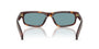 Prada PR B11S 15W04D rectangular sunglasses for men in full rim acetate, with havana frame, and green lenses. 55mm in lens size, 17mm in bridge size, and 145mm in temple length.