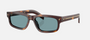 Prada PR B11S 15W04D rectangular sunglasses for men in full rim acetate, with havana frame, and green lenses. 55mm in lens size, 17mm in bridge size, and 145mm in temple length.