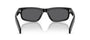 Prada PR B11S 16K731 rectangular sunglasses for men in full rim acetate, with black frame, and dark grey lenses. 55mm in lens size, 17mm in bridge size, and 145mm in temple length.