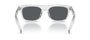 Prada PR B12S 12R07T square sunglasses for men in full rim acetate, with transparent grey frame, and dark blue lenses. 55mm in lens size, 19mm in bridge size, and 145mm in temple length.